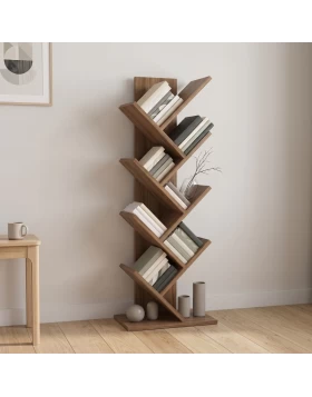 Maxy Megapap melamine bookcase in walnut color 45x26.4x120cm.