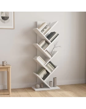 Maxy Megapap melamine bookcase in white color 45x26.4x120cm.