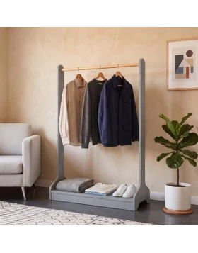 Glimer Megapap melamine entrance furniture in concrete grey color 88,2x34.6x128cm.