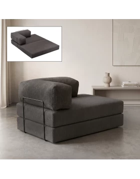 Καναπές - κρεβάτι Comfort Megapap διθέσιος υφασμάτινος χρώμα ανθρακί 140x95x75εκ.