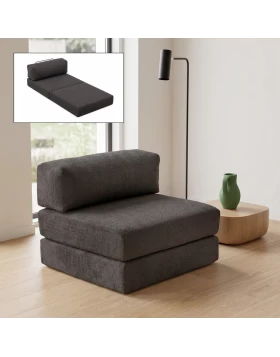 Comfort Megapap fabric armchair bed in anthracite color 95x95x75cm.