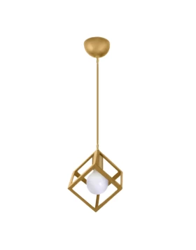 Lumid Megapap E27 metallic single-light ceiling light E27 in gold color 16x16x65cm.