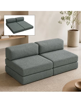 Καναπές - κρεβάτι Comfort Megapap τριθέσιος υφασμάτινος χρώμα μέντα 190x95x75εκ..