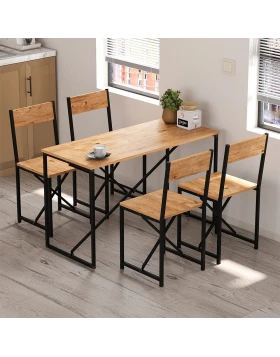 Σετ τραπεζαρία 5τμχ Maysa Megapap χρώμα pine oak 120x52,7x71,8εκ.