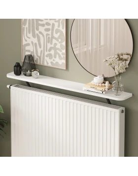 Barca Megapap melamine wall shelf in white color 120x17.5x20.4cm.