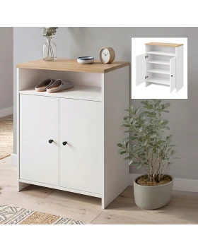 Παπουτσοθήκη - Ντουλάπι Efsun Megapap χρώμα λευκό - sapphire oak 62x35x86εκ.