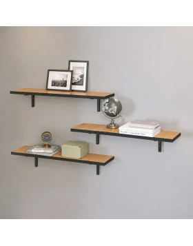 Ραφιέρα τοίχου Versa Megapap 3 τεμαχίων χρώμα pine oak 80x19x17εκ.