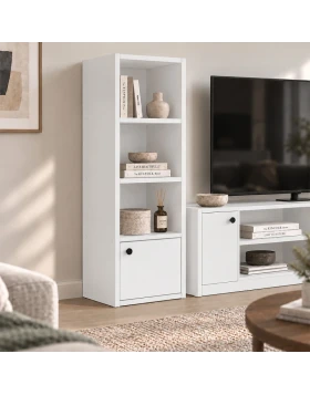 Στήλη - Βιβλιοθήκη Eldorado Megapap χρώμα λευκό 33,2x29,6x100εκ.