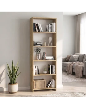 Alantos Megapap melamine bookcase in sapphire oak color 60x29.6x180cm.
