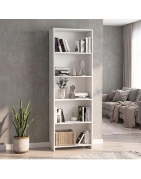 Alantos Megapap melamine bookcase in white color 60x29.6x180cm.
