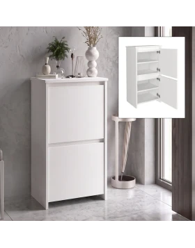 Sarpedon Megapap melamine shoe cabinet in white color 48x35x91.8cm.