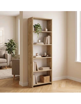 Anfisa Megapap melamine bookcase in sapphire oak color 58x22x170cm.