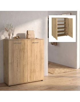 Penetra Megapap melamine shoe cabinet in sepet oak color 90x35x102.5cm.