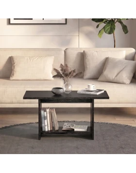 Τραπεζάκι σαλονιού Rema Megapap χρώμα sencron black 80x40x41,8εκ.