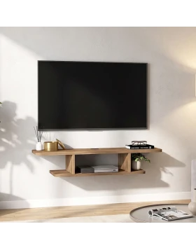 Arkea Megapap melamine wall mounted tv furniture in walnut 105x29.6x18.6cm.