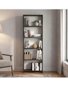 Βιβλιοθήκη Anfisa Megapap χρώμα ανθρακί 58x22x170εκ.