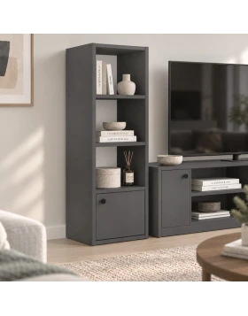 Στήλη - Βιβλιοθήκη Eldorado Megapap χρώμα ανθρακί 33,2x29,6x100εκ.