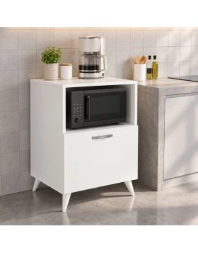 Biva Megapap melamine oven cabinet in white color 59.6x56x85cm.