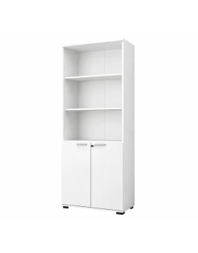Venturo Megapap melamine office bookcase in white color 80x40x200cm.