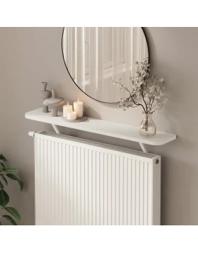 Barca Megapap melamine wall shelf in white color 91x17.5x20.4cm